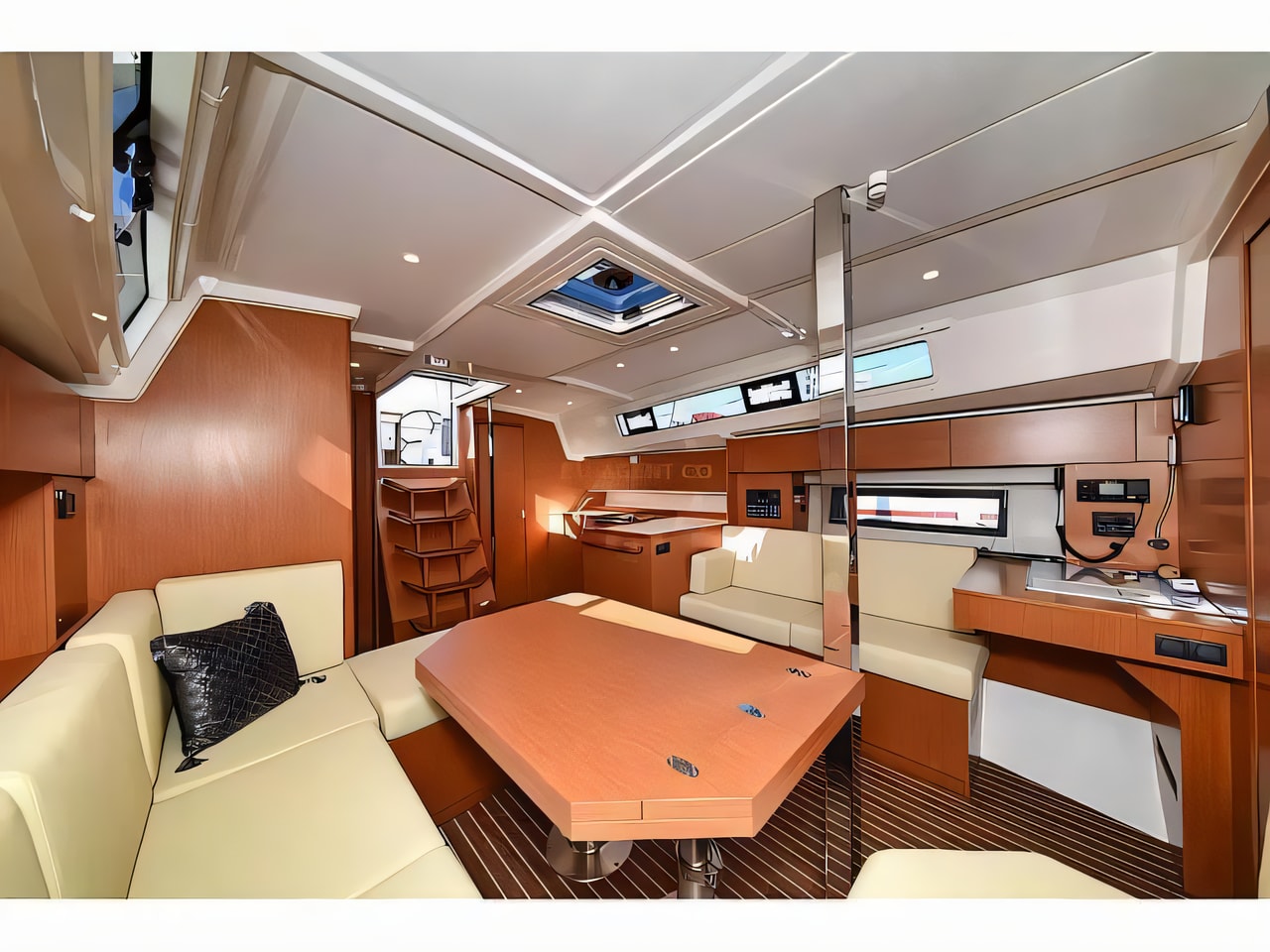 Layout of Bavaria C42 sail boat with 3 cabins Croatia yacht charter