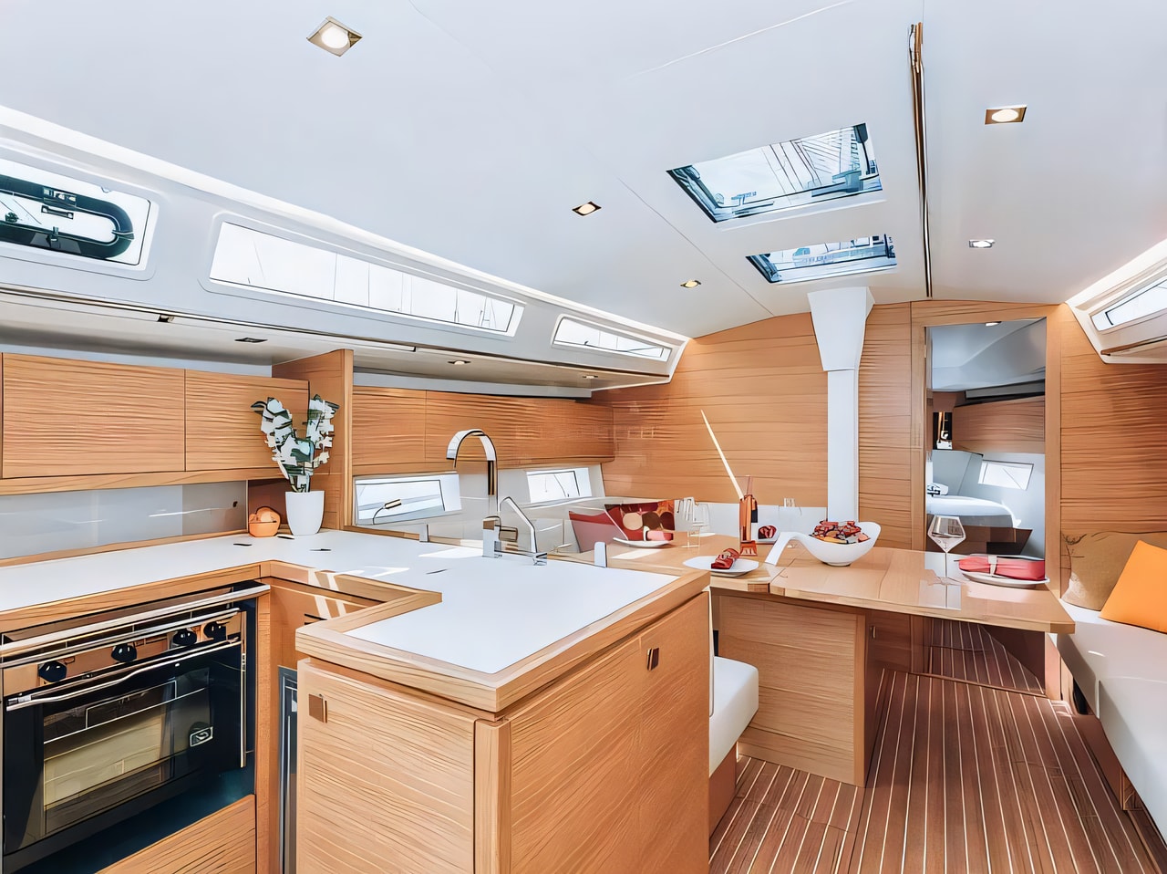 Layout of Salona 46 sail boat with 4 cabins Croatia yacht charter