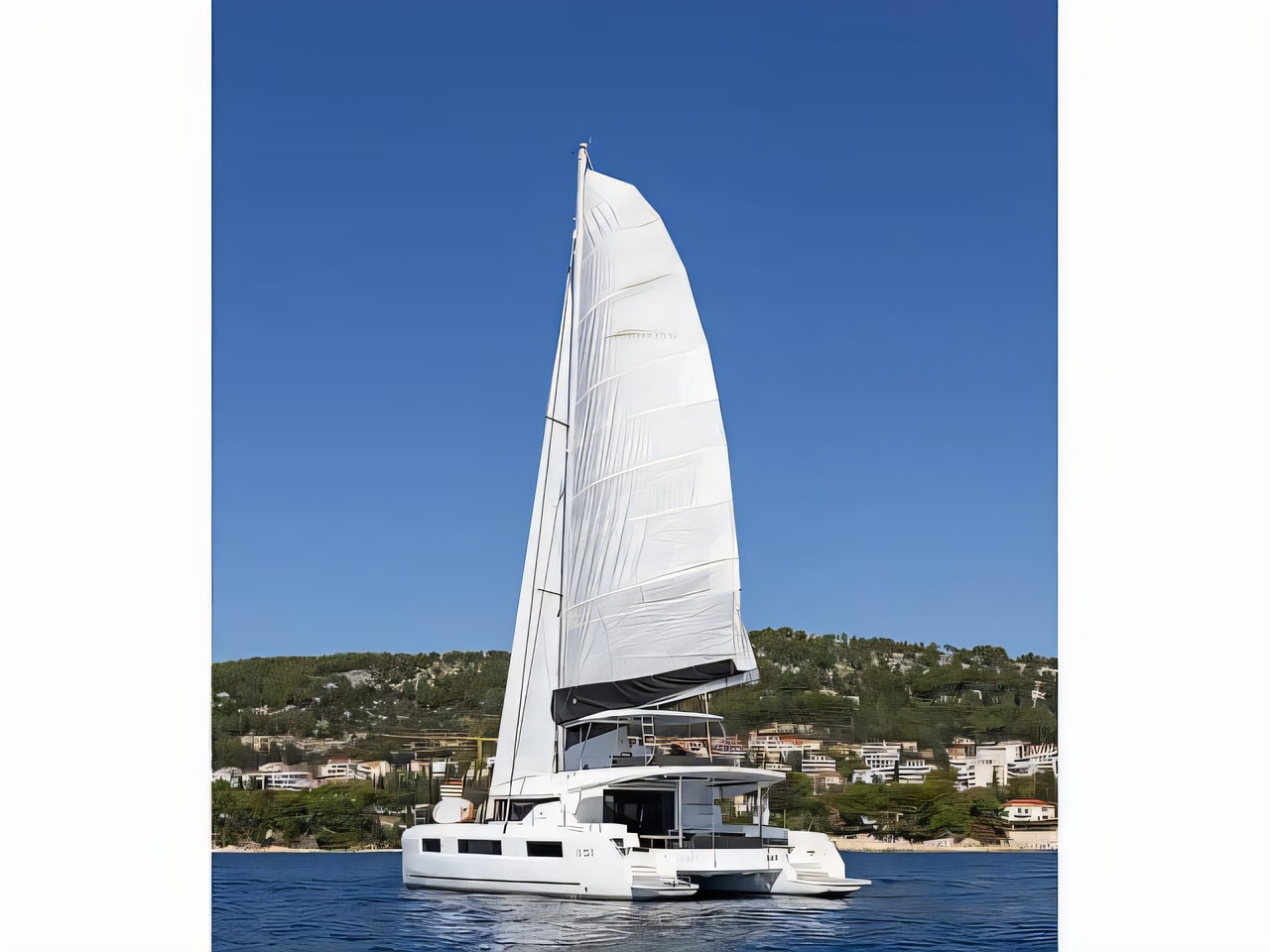 Exterior overview of Lagoon 51 catamaran for charter from Split Port in the Split sailing area Croatia