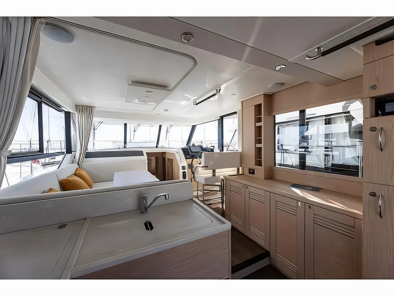 Layout of Swift Trawler 41 motor boat with 3 cabins Croatia yacht charter