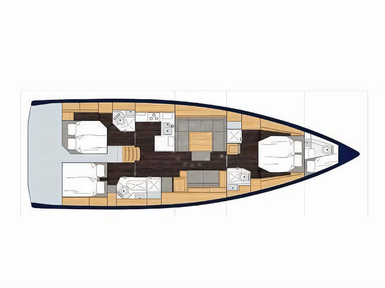 Exterior overview of Bavaria C50 Style sail boat for charter from Primosten Marina Kremik in the Sibenik sailing area Croatia