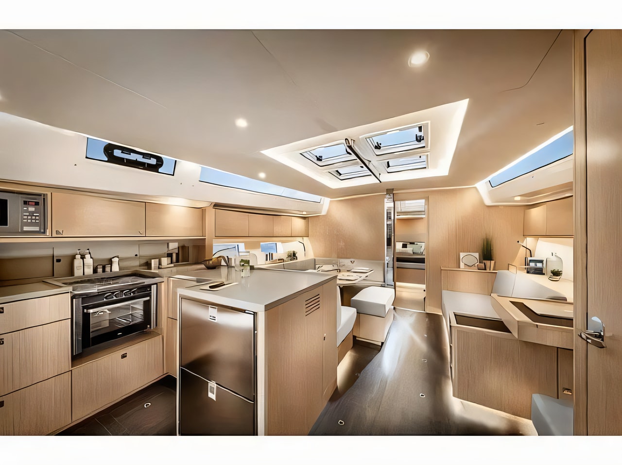 Layout of Bavaria C50 Style sail boat with 3 cabins Croatia yacht charter