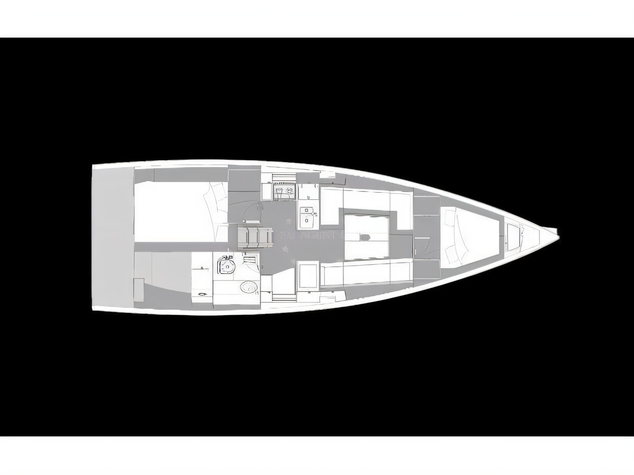 Interior of Elan E4 sail boat with 2 cabins Croatia yacht charter