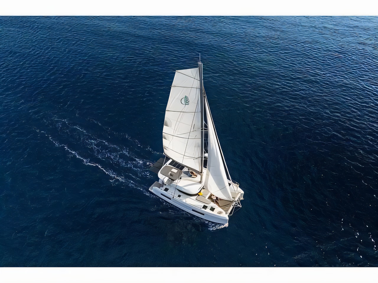 Exterior overview of Lagoon 38 catamaran for charter from Split Port in the Split sailing area Croatia