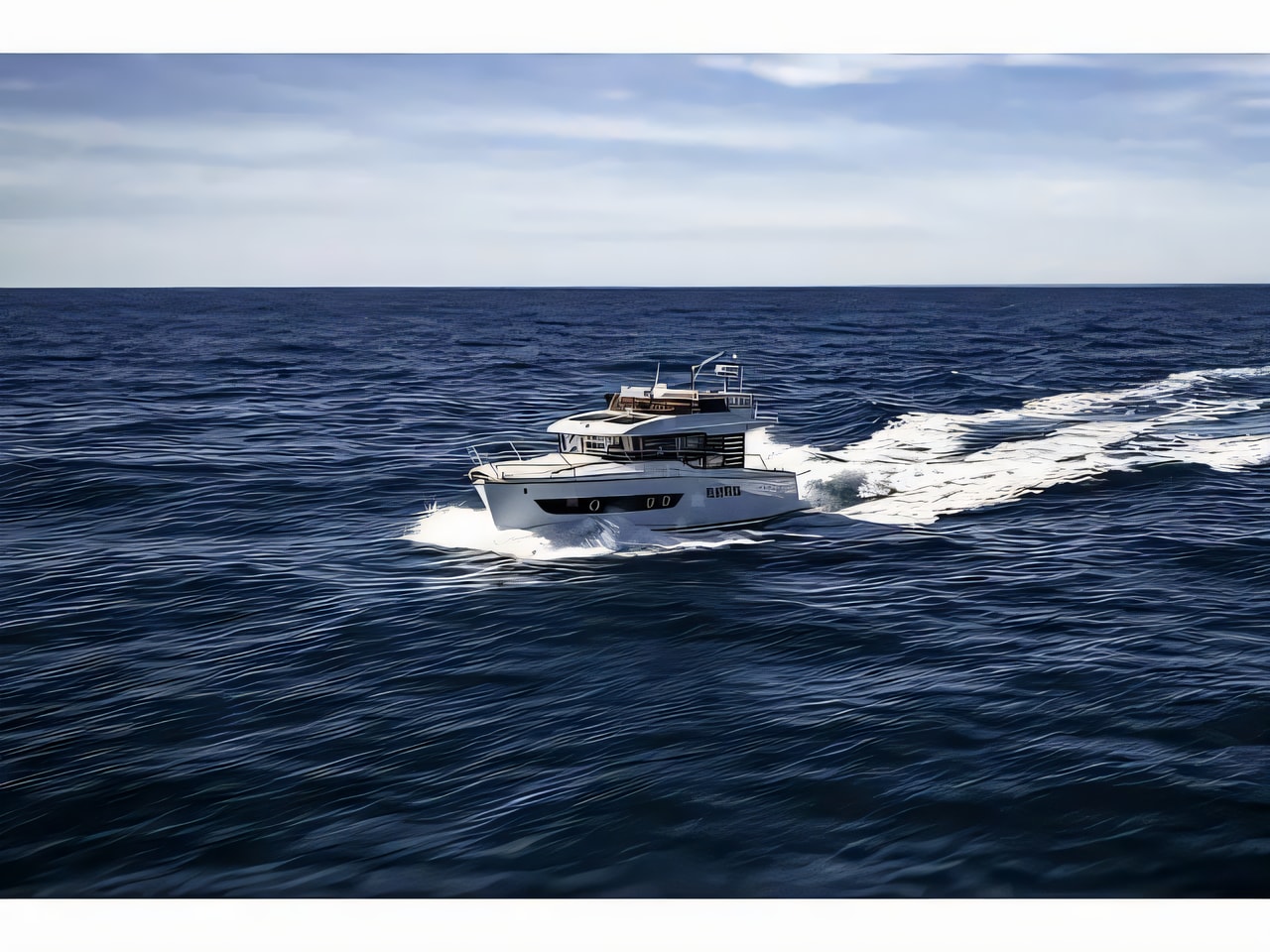 Exterior overview of Swift Trawler 37 Fly motor boat for charter from Split ACI Marina in the Split sailing area Croatia
