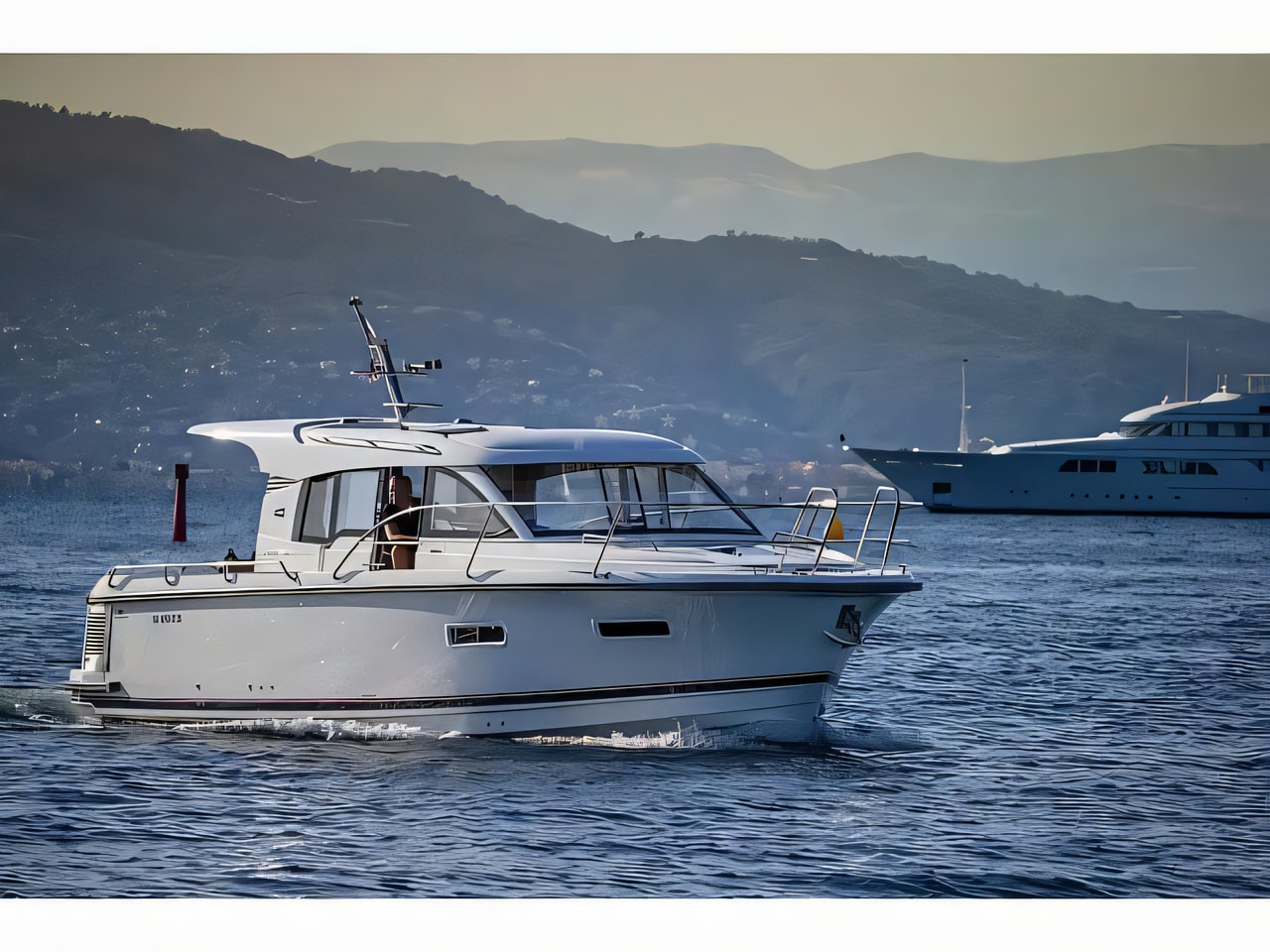 Exterior overview of Nimbus 305 Coupe motor boat for charter from Split ACI Marina in the Split sailing area Croatia