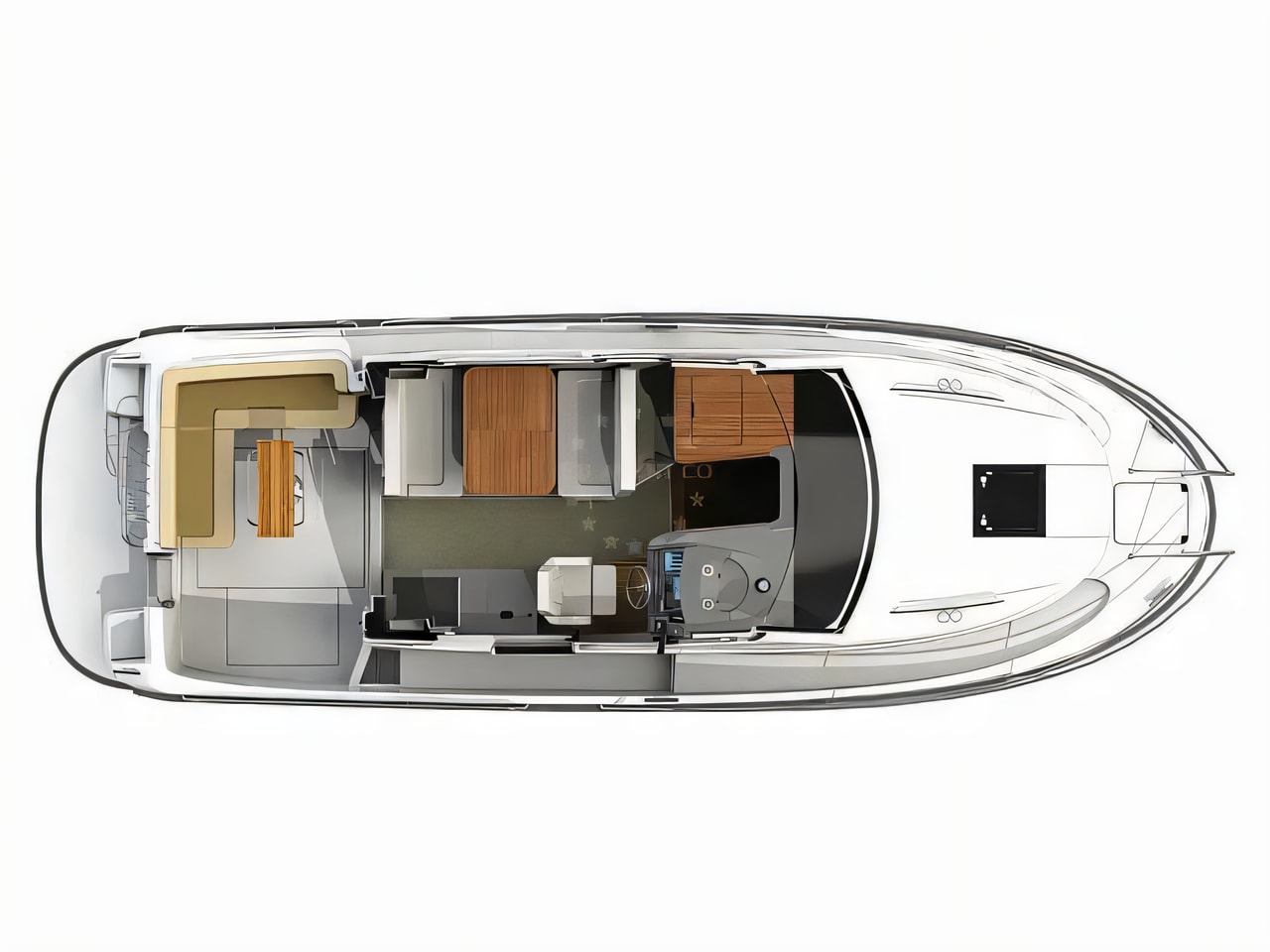Interior of Nimbus 305 Coupe motor boat with 2 cabins Croatia yacht charter