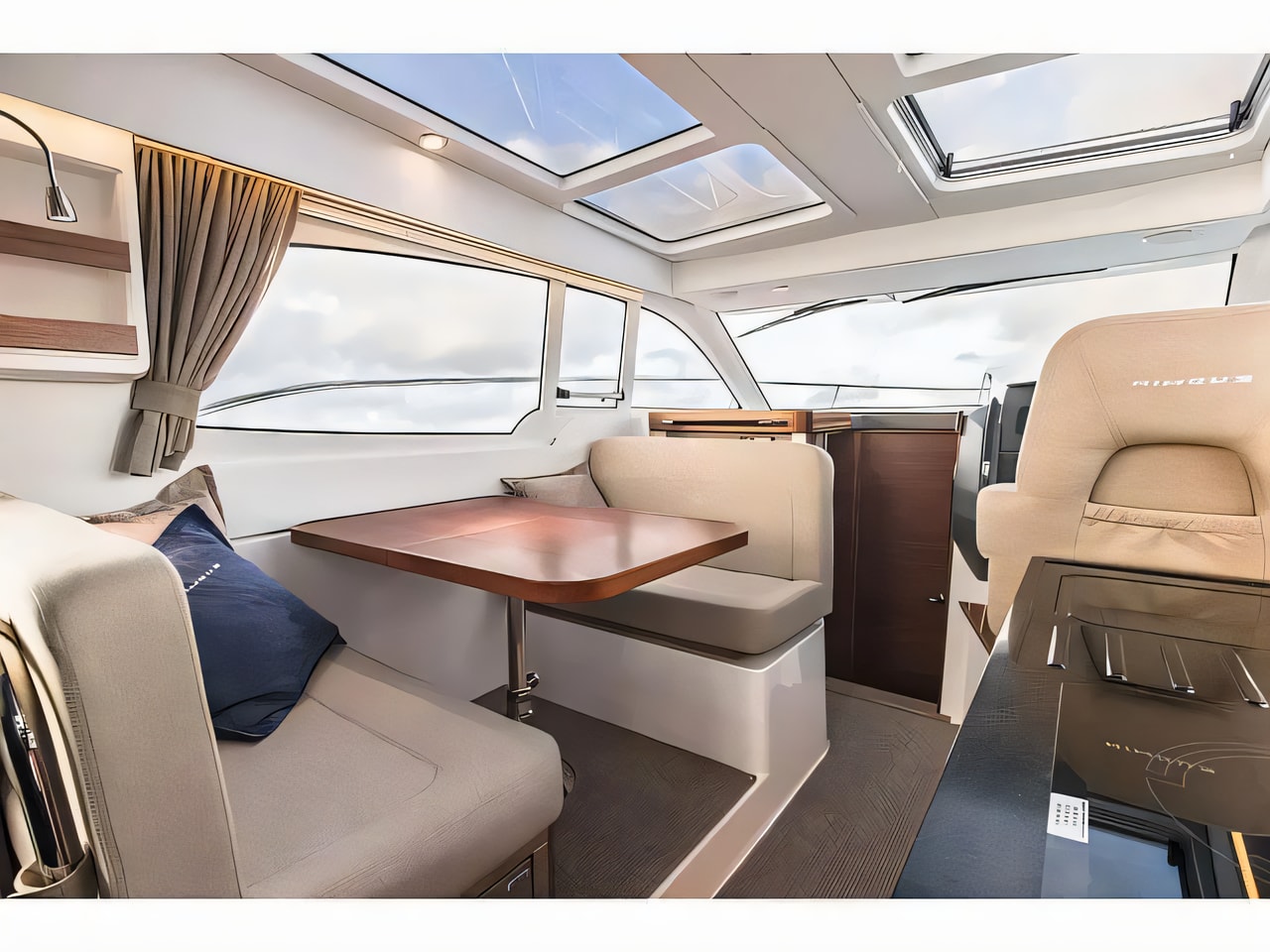 Layout of Nimbus 305 Coupe motor boat with 2 cabins Croatia yacht charter