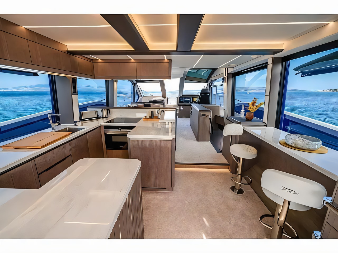 Galeon 640 Fly yacht layout 5 cabins Croatia charter