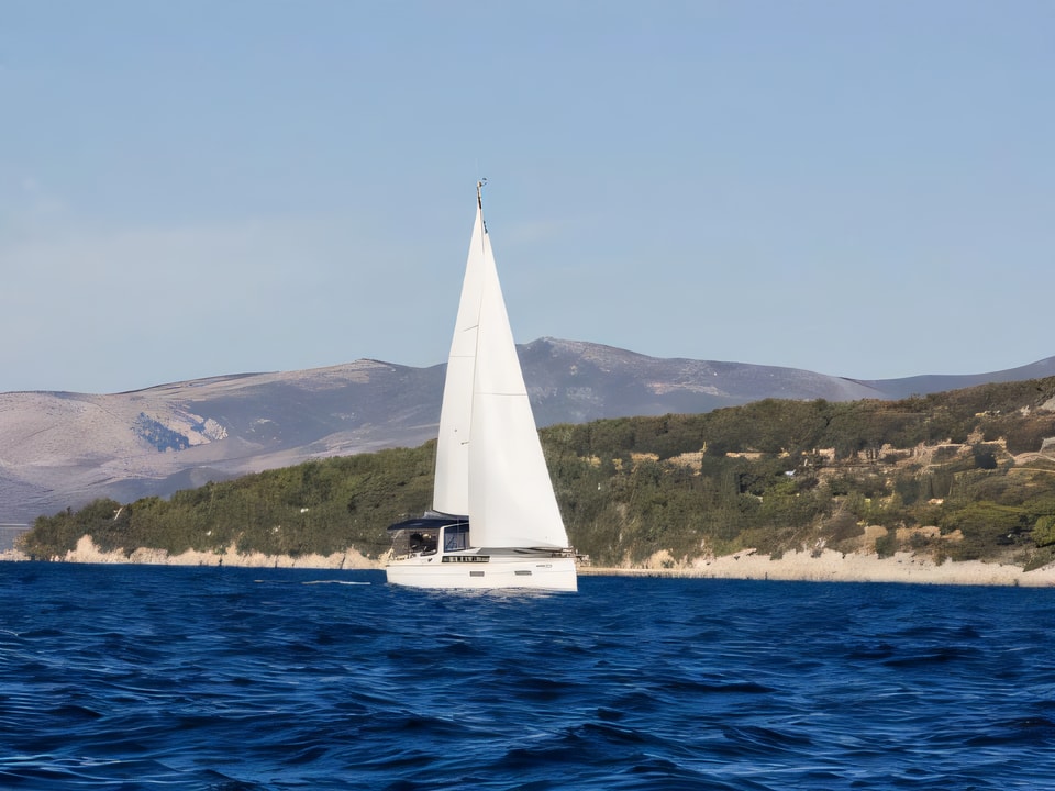 Exterior overview of Beneteau Oceanis 38 sail boat for charter from Split ACI Marina in the Split sailing area Croatia