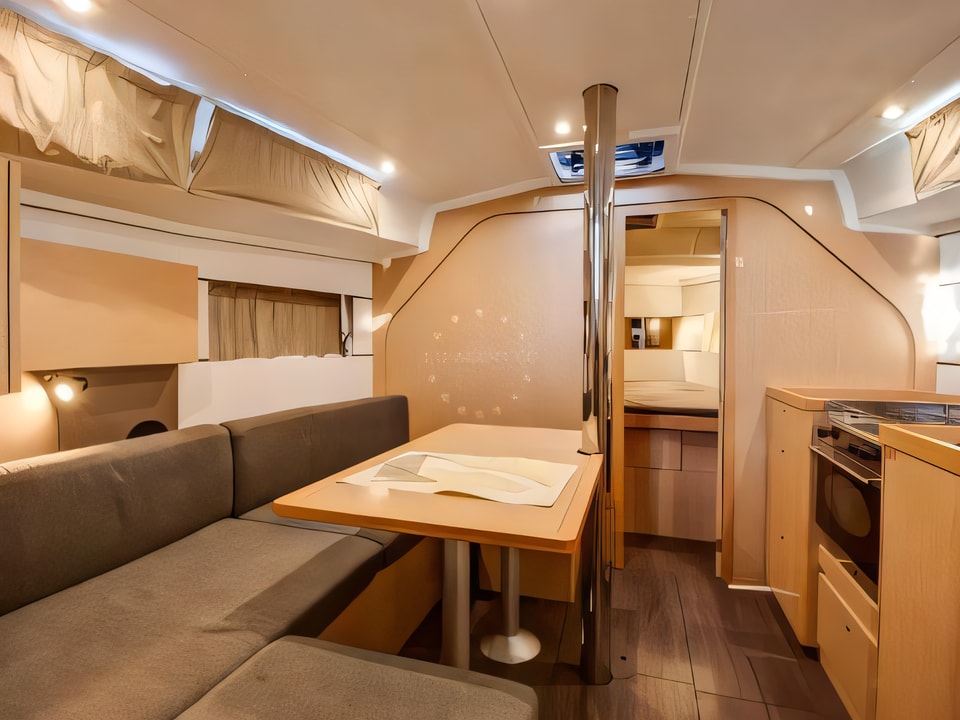 Interior of Beneteau Oceanis 38 sail boat with 3 cabins Croatia yacht charter