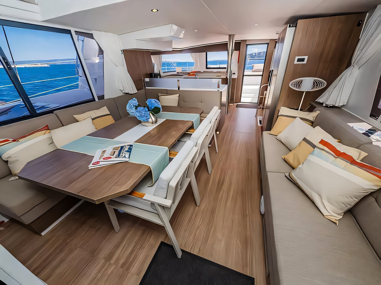 Layout of Bali 4.6 catamaran with 5 cabins Croatia yacht charter