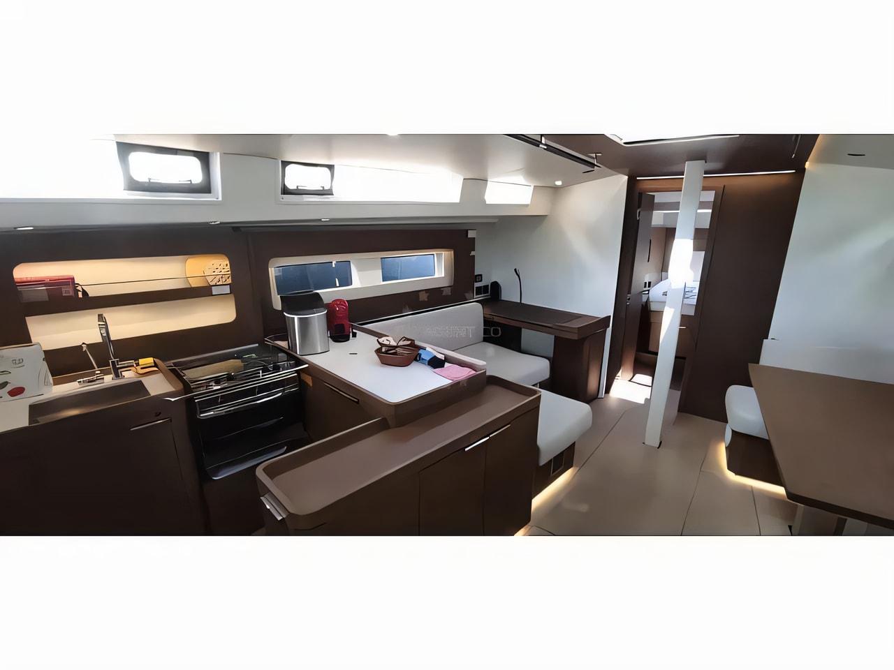Layout of Oceanis 54 sail boat with 3 cabins Croatia yacht charter
