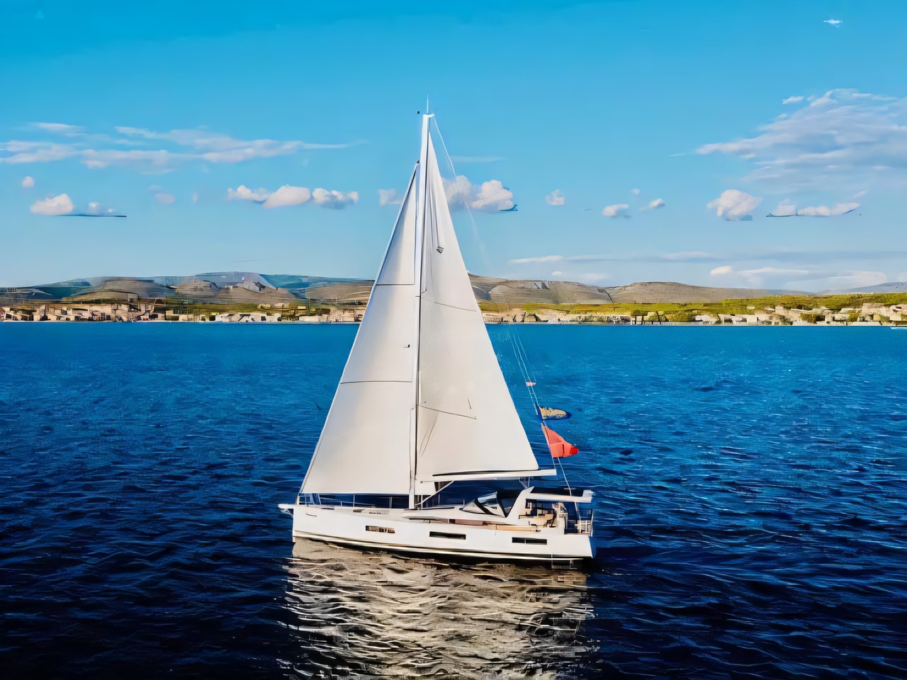 Exterior overview of Jeanneau 60 sail boat for charter from Sibenik Marina Mandalina in the Sibenik sailing area Croatia