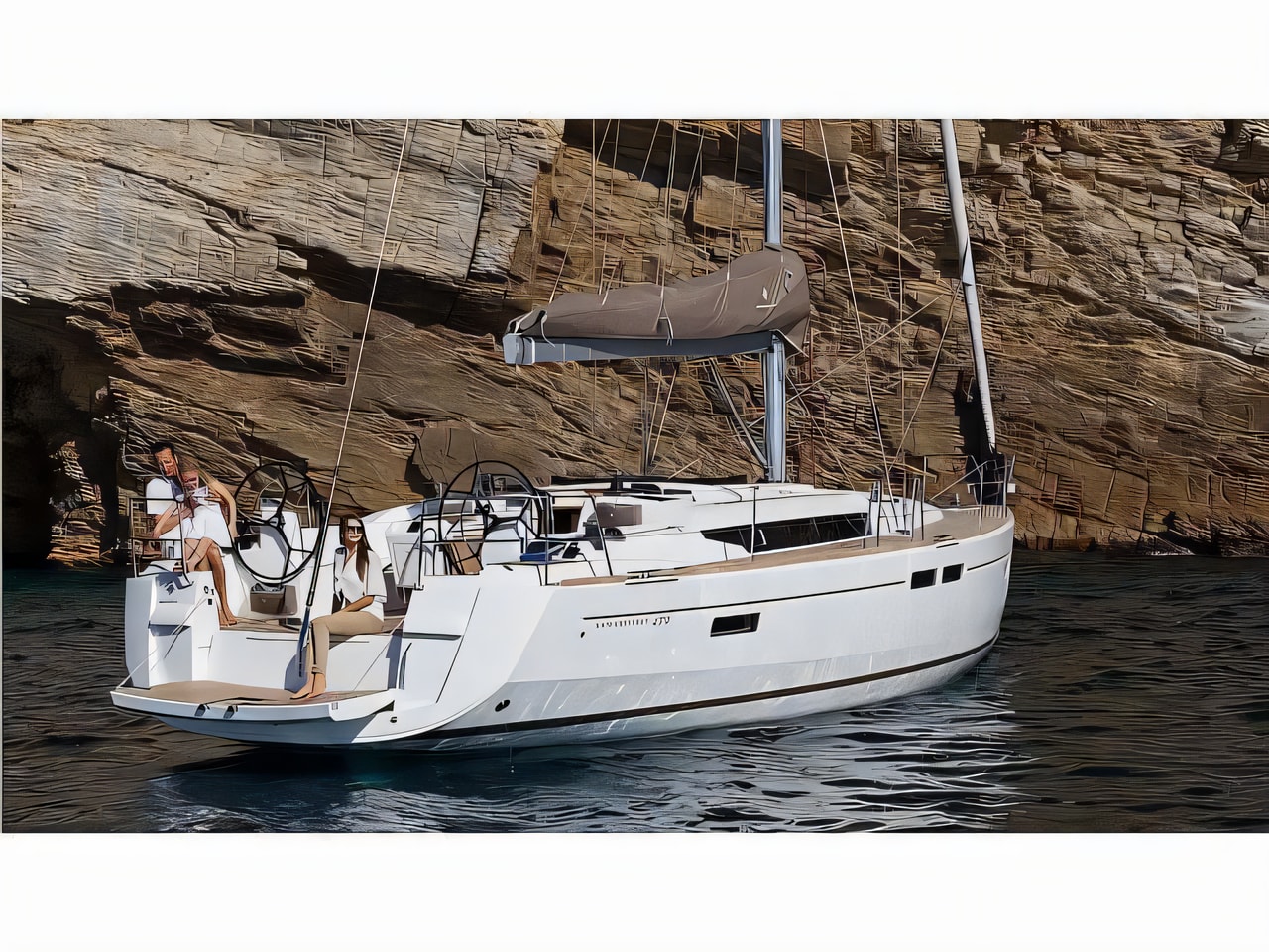 Exterior overview of Sun Odyssey 479 sail boat for charter from Rogoznica Marina Frapa in the Sibenik sailing area Croatia