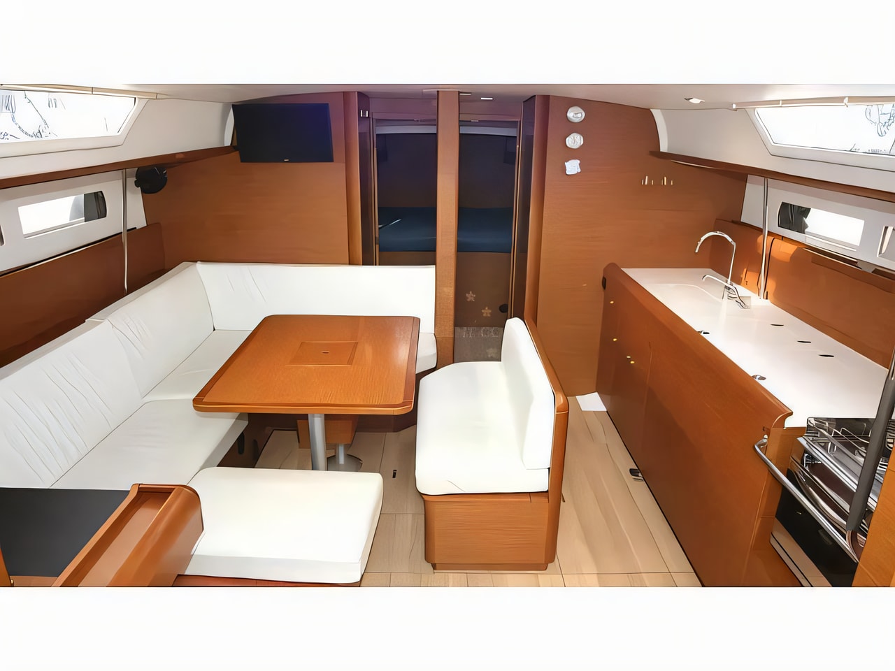 Layout of Sun Odyssey 479 sail boat with 4 cabins Croatia yacht charter