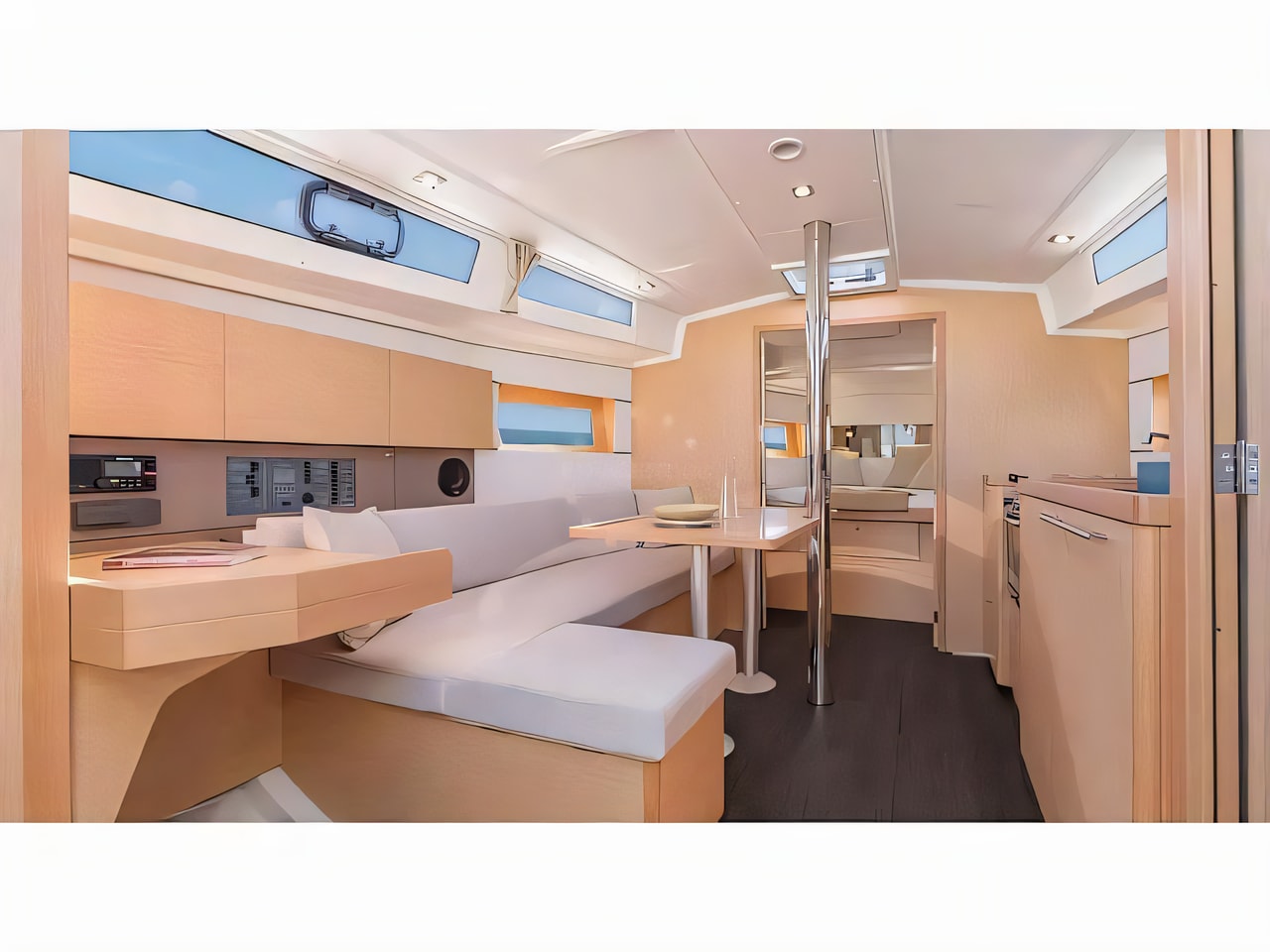 Layout of Oceanis 38.1 7 Personen sail boat with 3 cabins Croatia yacht charter