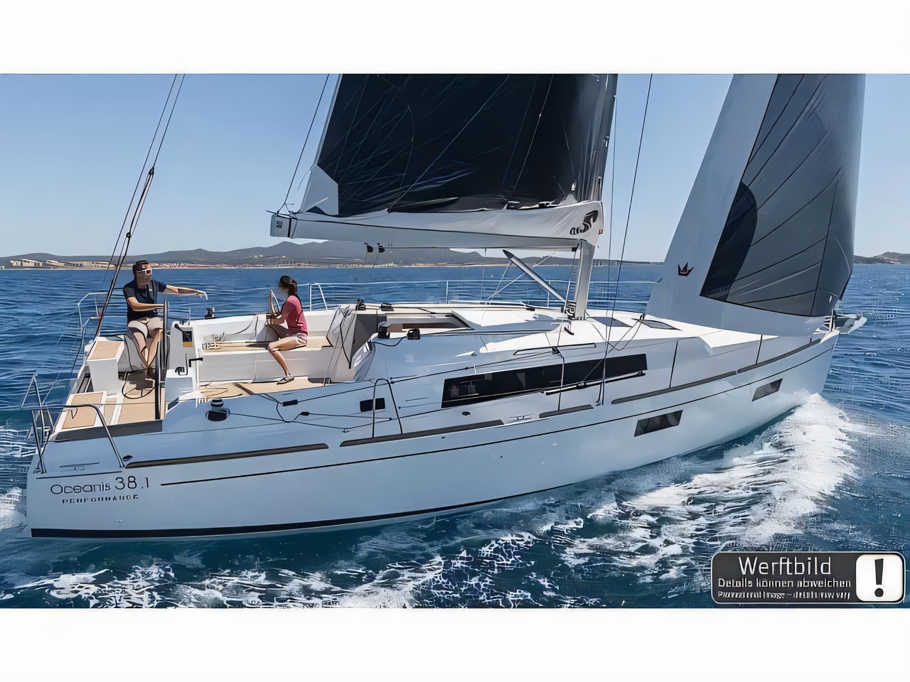 Exterior overview of Oceanis 38.1.2 sail boat for charter from Rogoznica Marina Frapa in the Sibenik sailing area Croatia