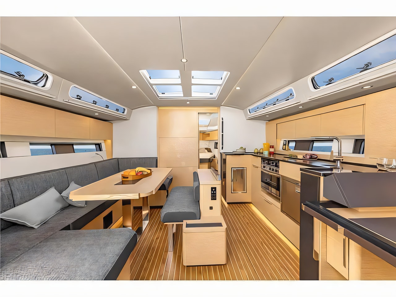 Layout of Hanse 460 sail boat with 4 cabins Croatia yacht charter