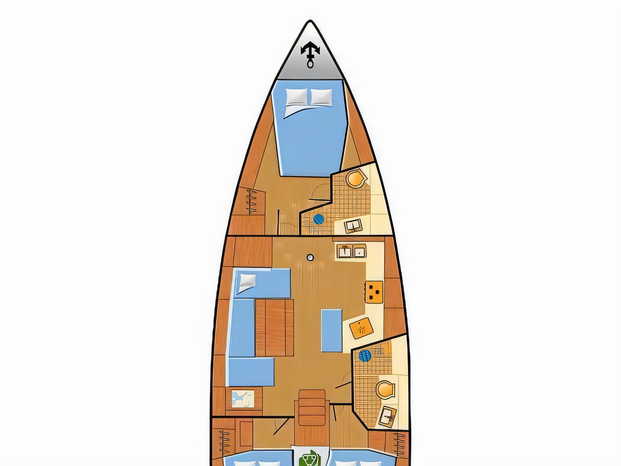 Interior of Oceanis 40.1 sail boat with 3 cabins Croatia yacht charter
