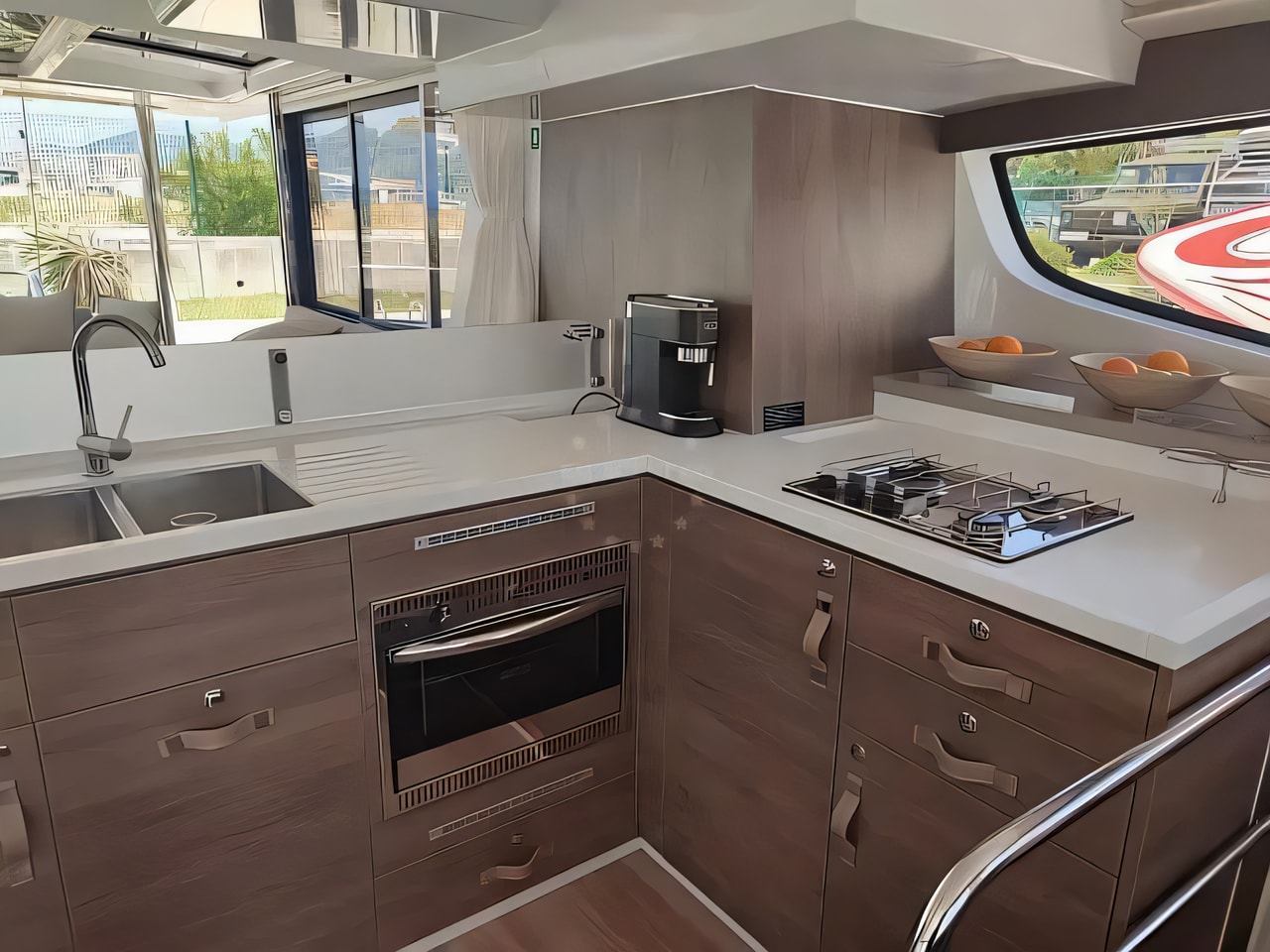 Layout of Bali 4.6 catamaran with 5 cabins Croatia yacht charter