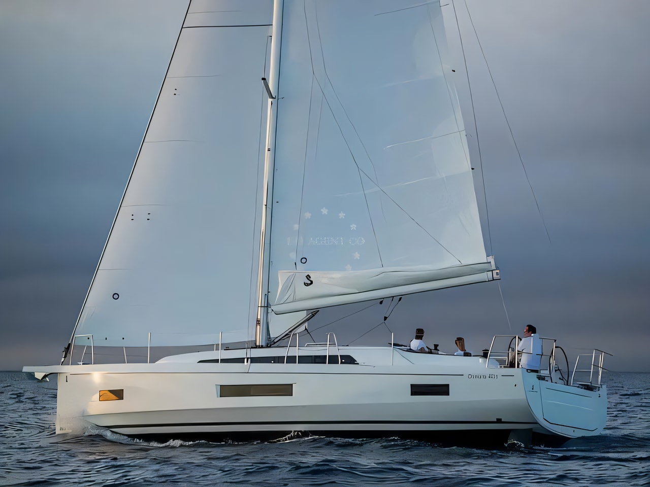 Exterior overview of Oceanis 40.1 sail boat for charter from Sukosan Marina Dalmacija in the Zadar sailing area Croatia