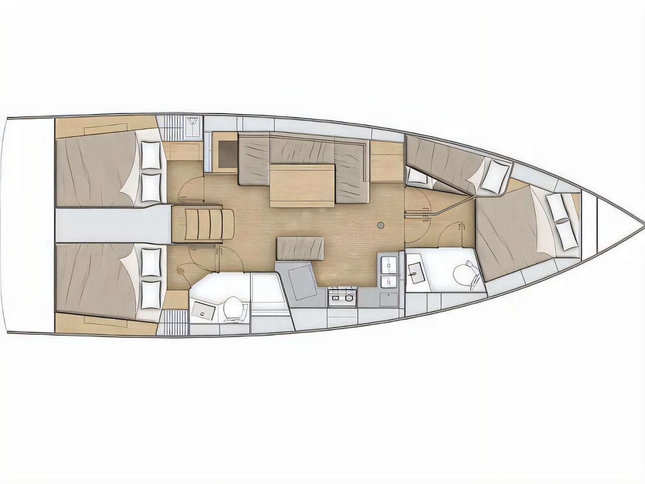 Interior of Oceanis 40.1 sail boat with 4 cabins Croatia yacht charter