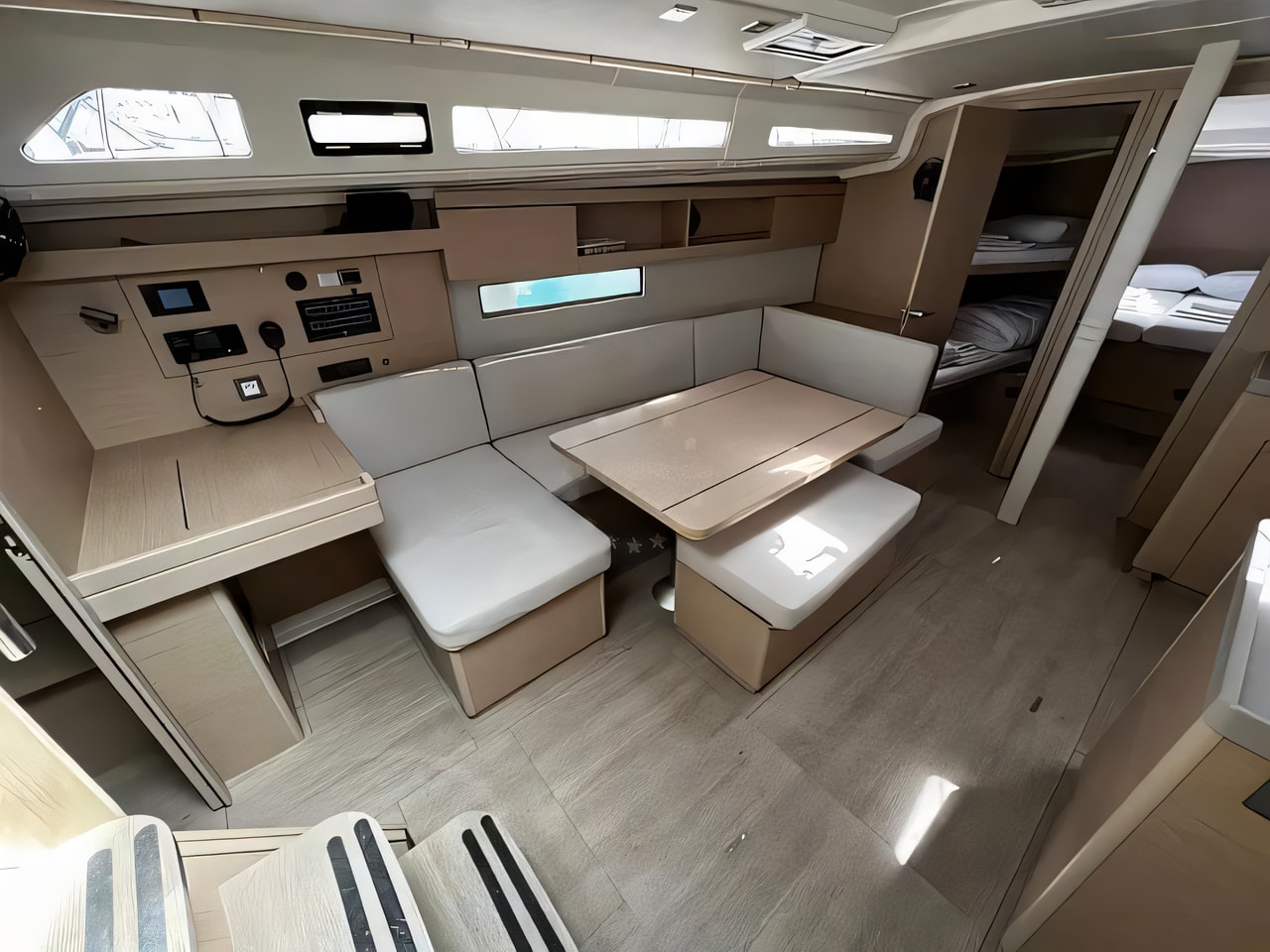 Layout of Oceanis 40.1 sail boat with 4 cabins Croatia yacht charter