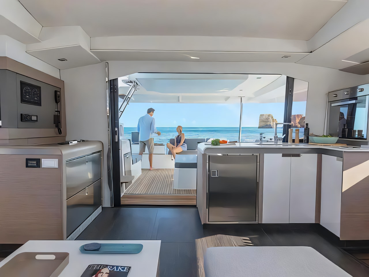 Layout of Elba 45 catamaran with 4 cabins Croatia yacht charter