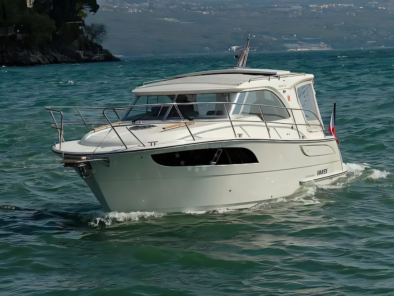 Exterior overview of Marex 310 Sun Cruiser motor boat for charter from Sukosan Marina Dalmacija in the Zadar sailing area Croatia