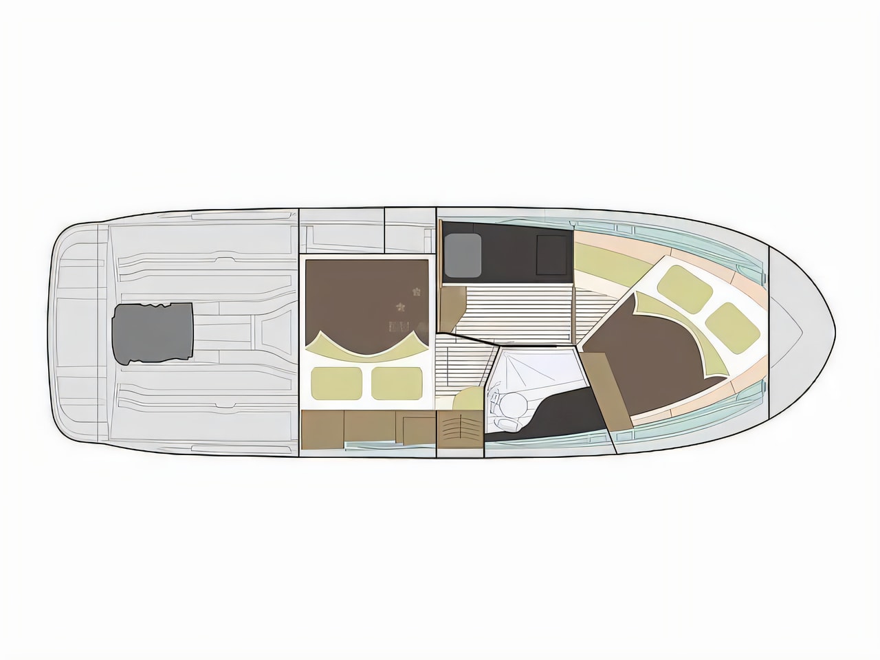 Interior of Marex 310 Sun Cruiser motor boat with 2 cabins Croatia yacht charter