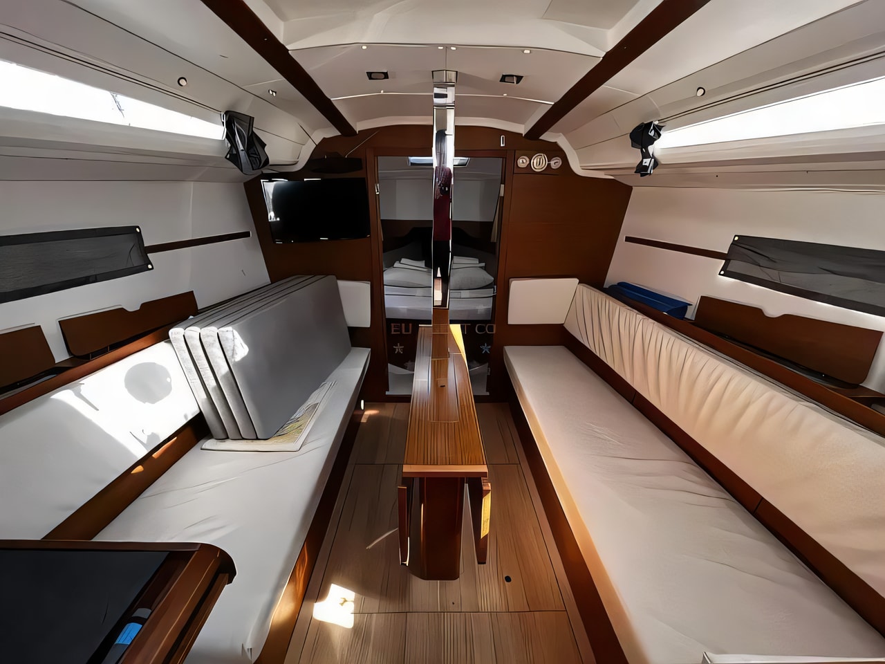 Layout of Sun Odyssey 349 sail boat with 3 cabins Croatia yacht charter