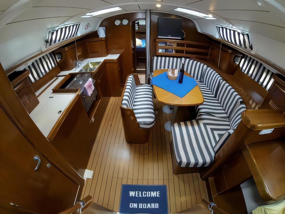 Interior of Oceanis Clipper 411 sail boat with 4 cabins Croatia yacht charter
