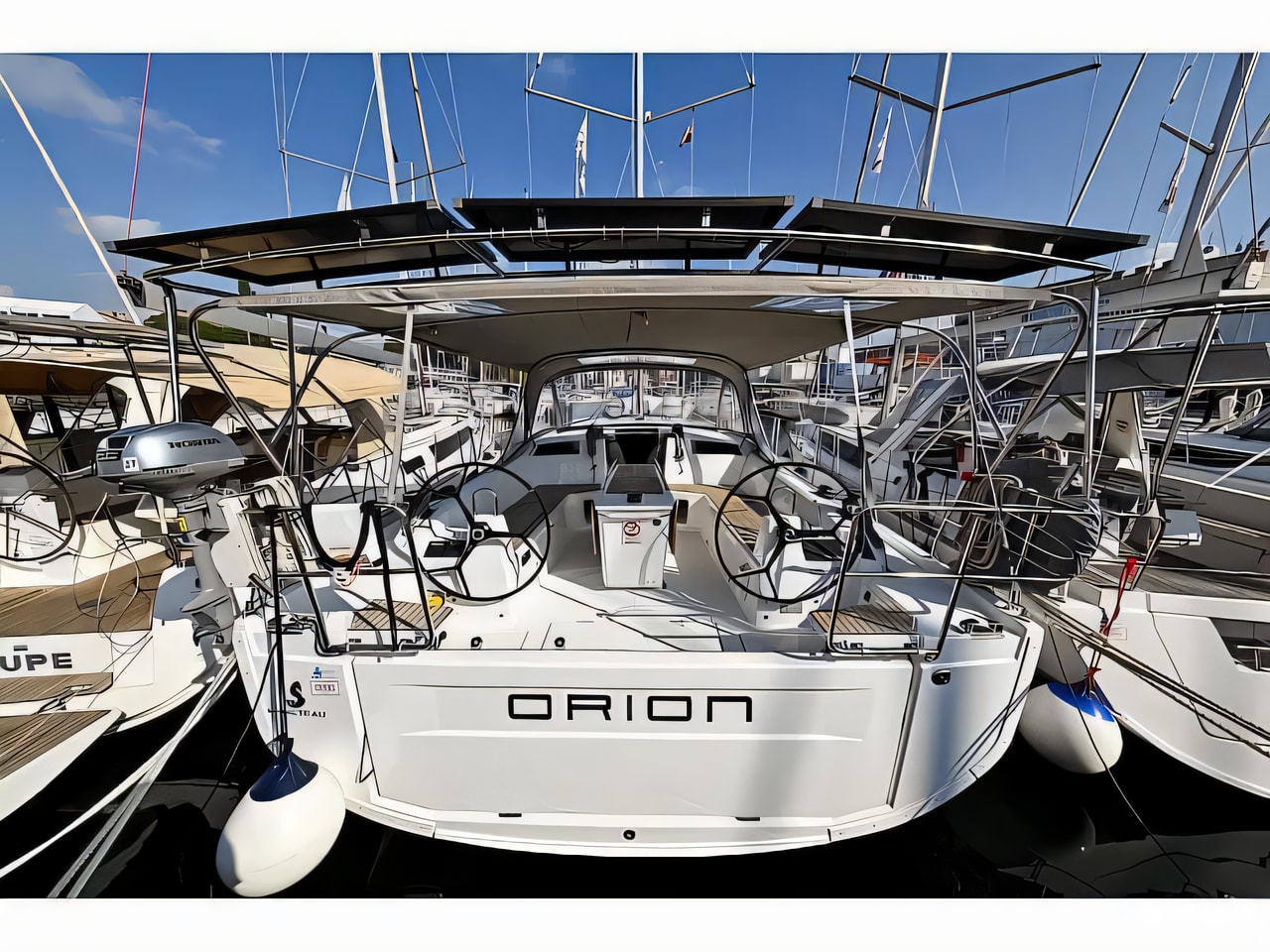 Exterior overview of Oceanis 40.1 sail boat for charter from Zadar Marina Zadar in the Zadar sailing area Croatia