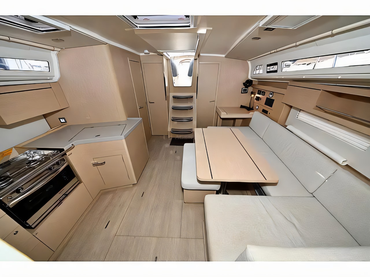 Layout of Oceanis 40.1 sail boat with 3 cabins Croatia yacht charter