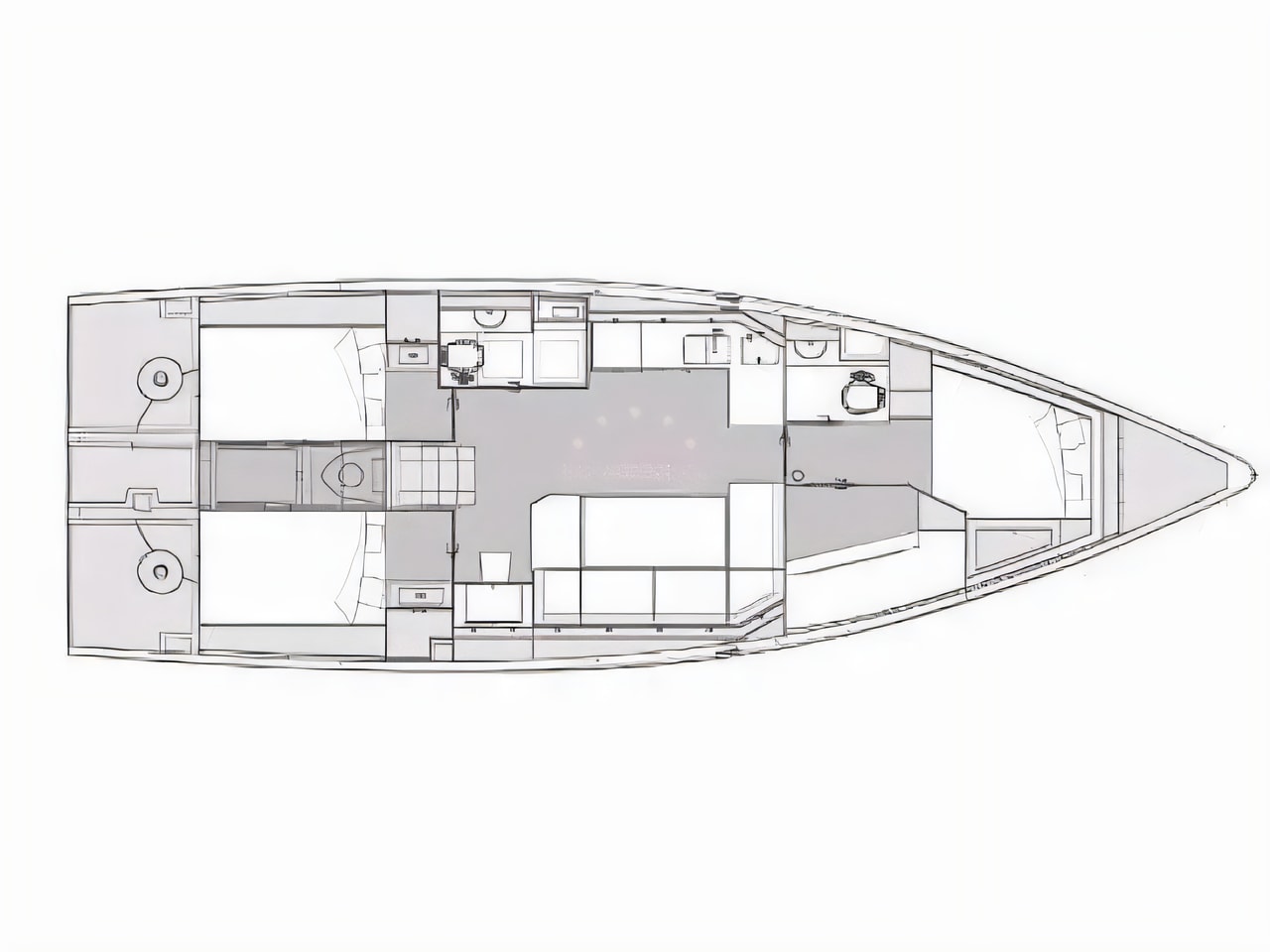 Interior of Elan Impression 43 - NEW MODEL 2023. sail boat with 4 cabins Croatia yacht charter