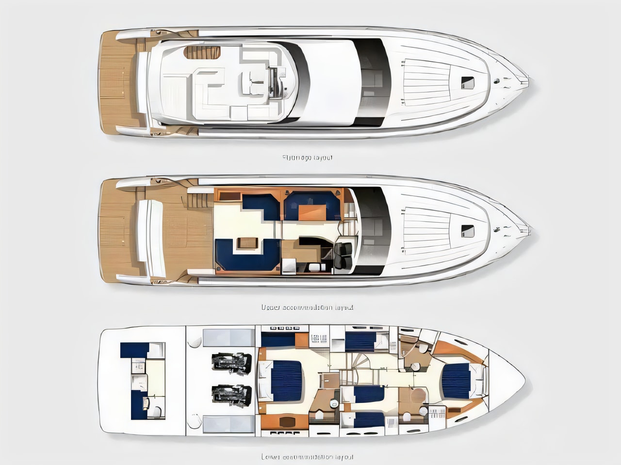 Interior of Princess 62 motoryacht with 4 cabins Croatia yacht charter