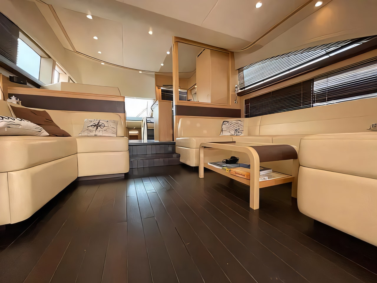 Layout of Princess 62 motoryacht with 4 cabins Croatia yacht charter
