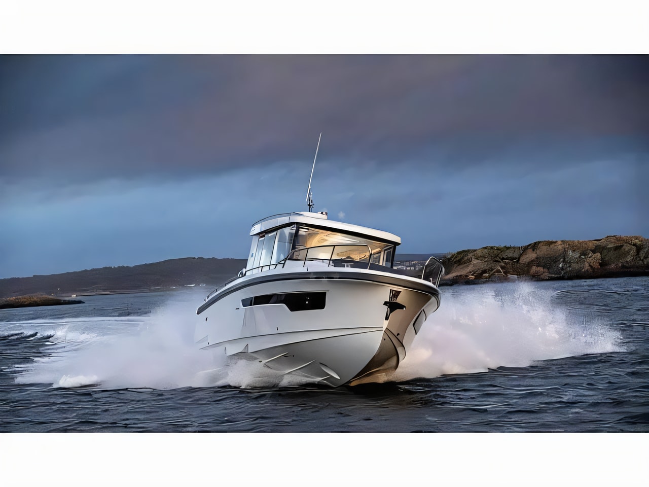 Exterior overview of Nimbus Commuter C11 motor boat for charter from Split ACI Marina in the Split sailing area Croatia
