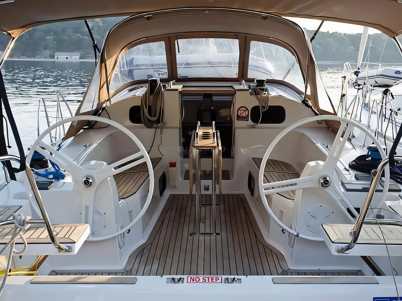 Exterior overview of Elan Impression 40 sail boat for charter from Primosten Marina Kremik in the Sibenik sailing area Croatia