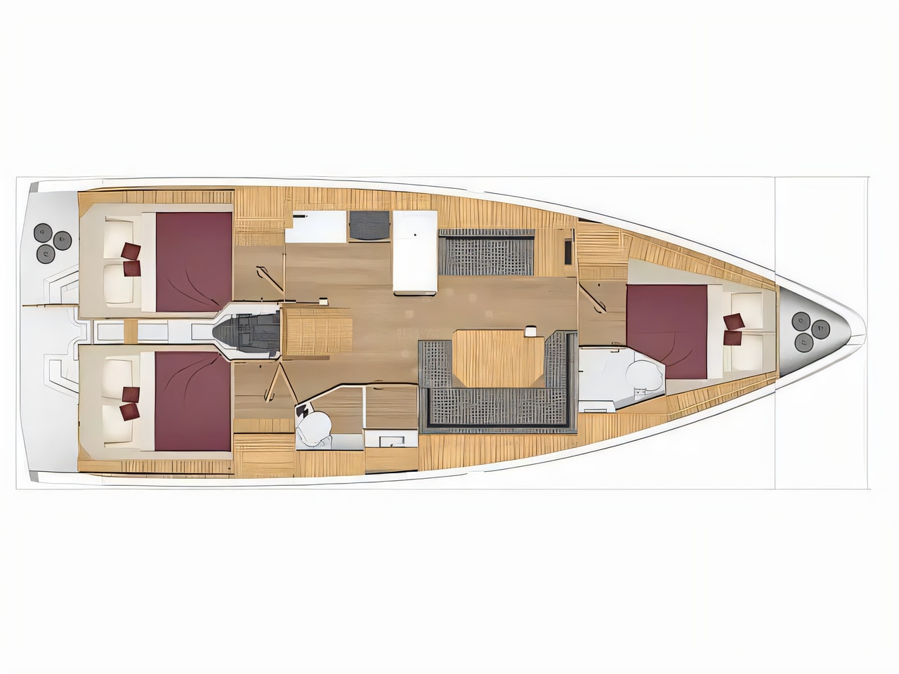 Interior of Bavaria C38 sail boat with 3 cabins Croatia yacht charter