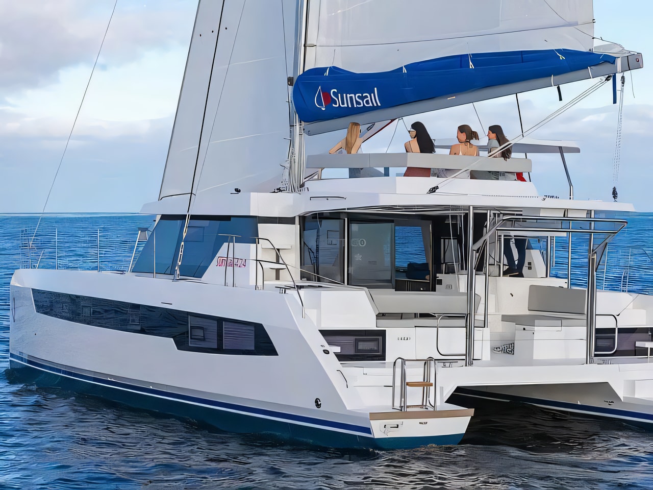 Exterior overview of Sunsail 424 / 4 / 4 catamaran for charter from Agana Marina in the Split sailing area Croatia