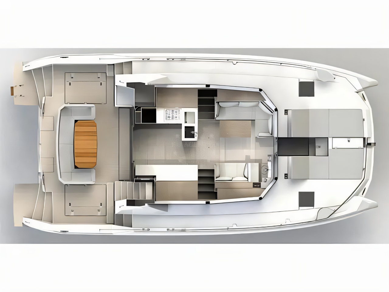 Interior of Moorings 464PC power catamaran with 4 cabins Croatia yacht charter