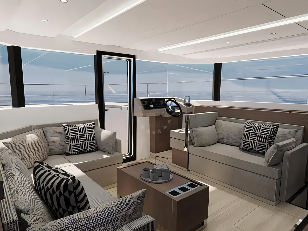 Layout of Moorings 464PC power catamaran with 4 cabins Croatia yacht charter