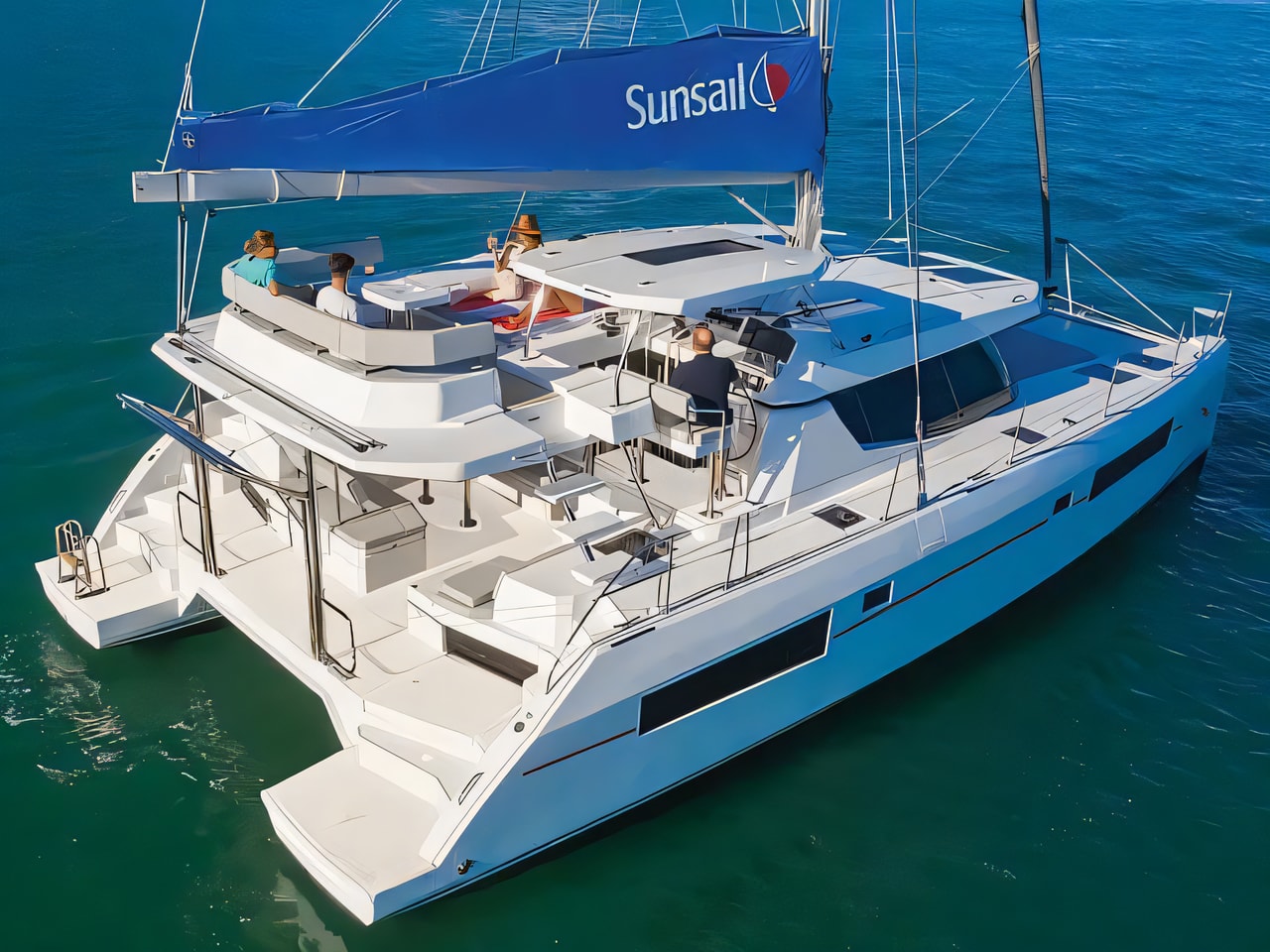 Exterior overview of Sunsail 454L catamaran for charter from Agana Marina in the Split sailing area Croatia