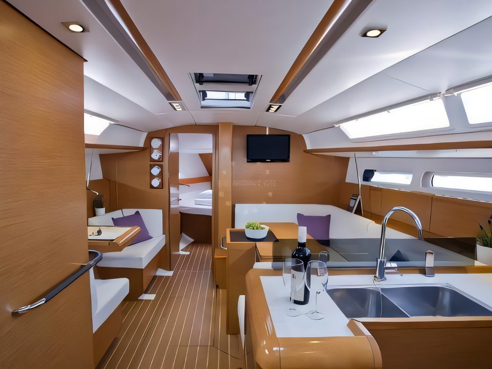 Interior of Sun Odyssey 409 Performance sail boat with 3 cabins Croatia yacht charter