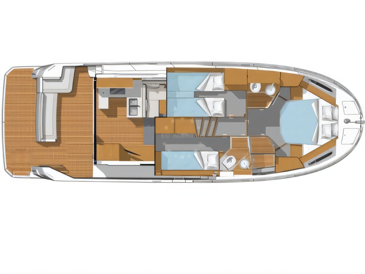 Interior of Swift Trawler 41 motor boat with 3 cabins Croatia yacht charter