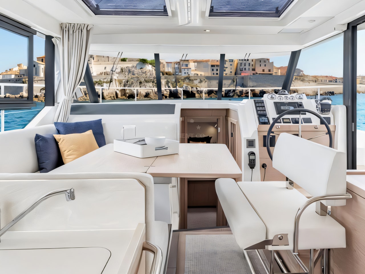 Layout of Swift Trawler 41 motor boat with 3 cabins Croatia yacht charter