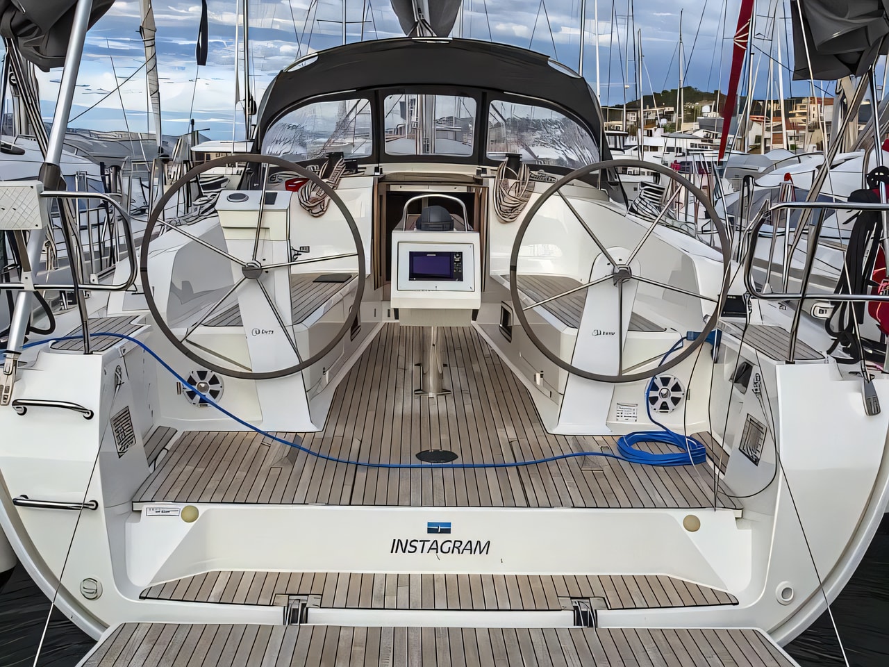 Exterior overview of Bavaria Cruiser 41 sail boat for charter from Zadar Marina Zadar in the Zadar sailing area Croatia