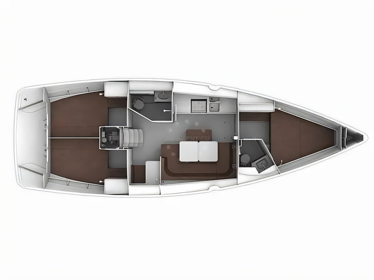 Interior of Bavaria Cruiser 41 sail boat with 3 cabins Croatia yacht charter